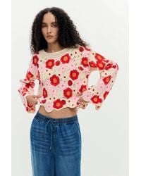 Desigual - Mehrfarbiges Häkel-Top, Weiß - Lyst