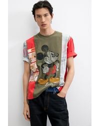 Desigual - Mickey Collage T-Shirt, Cotton - Lyst