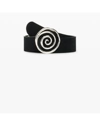 Desigual - Leather Belt With Geometric Buckle, Cow Leather - Lyst