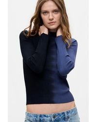 Desigual - Ribbed Two-Tone Sweater - Lyst