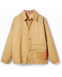 Desigual - Veste De Travail Patchwork, Homme, Coton, Blanc - Lyst
