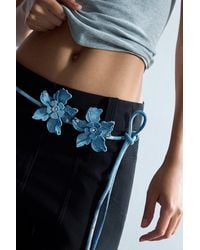 Desigual - Cotton Denim Floral Belt - Lyst