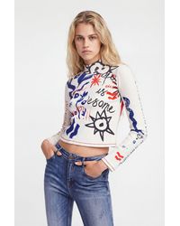 Desigual - Life Is Awesome Ribbed T-Shirt, Cotton - Lyst