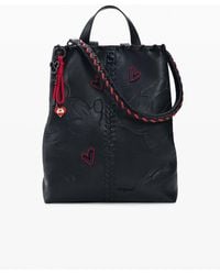 Desigual - Mochila Mediana Mickey Mouse, Mujer, Poliuretano, Negro - Lyst