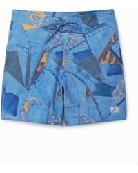 Desigual - Patchwork Swim Shorts, Polyester - Lyst