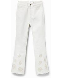 Desigual - Flared Cropped Jeans - Lyst