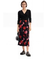 Desigual - Floral Wrap Midi Dress - Lyst