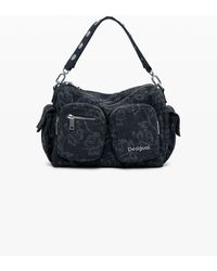 Desigual - Medium Denim Multi-Pocket Embroidered Bag - Lyst