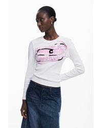 Desigual - Long-Sleeve T-Shirt With Letters - Lyst