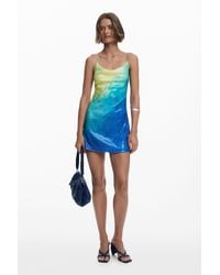 Desigual - Short Dress With Crossed Straps - Lyst
