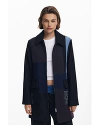 Desigual - Straight Patchwork Coat - Lyst