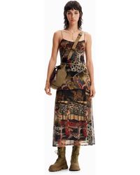 Desigual - M. Christian Lacroix Tapestry Midi Dress, Polyester - Lyst