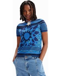 Desigual - Knit Flower T-shirt - Lyst