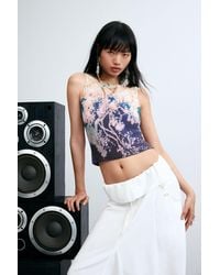 Desigual - Printed Sleeveless T-Shirt, Polyester - Lyst