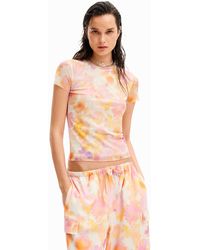 Desigual - Out-of-focus Tulle T-shirt - Lyst