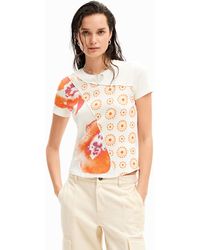 Desigual - Patchwork Floral T-shirt - Lyst