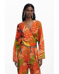 Desigual - Tropical Wrap Top - Lyst