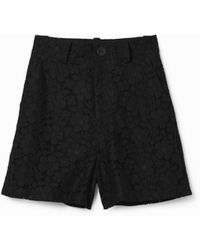 Desigual - Floral Lace Shorts, Polyester - Lyst