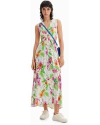 Desigual - Long Cut-Out Dress, Viscose - Lyst