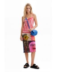 Desigual - Collage Lingerie Midi Dress, Viscose - Lyst