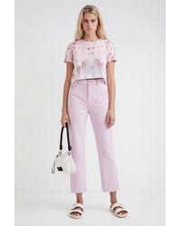 Desigual - Straight Cropped Jeans, Cotton - Lyst