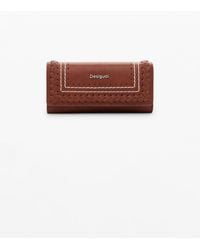 Desigual - Braided Wallet With Topstitching, Polyurethane - Lyst