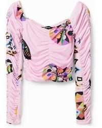 Desigual - Blusa Fruncida M. Christian Lacroix - Lyst