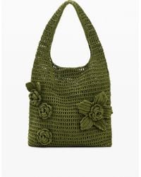 Desigual - Crochet Bag With Flowers, Cotton - Lyst