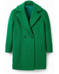 Desigual - Double-Breasted Bouclé Coat - Lyst