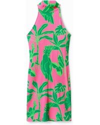 Desigual - Short Halter Neck Dress, Viscose - Lyst