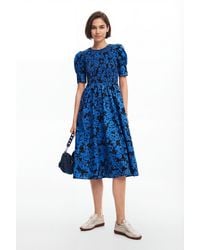 Desigual - Floral Midi Dress, Cotton - Lyst