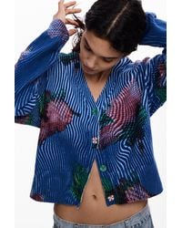 Desigual - Floral Cardigan Sweater, Cotton - Lyst