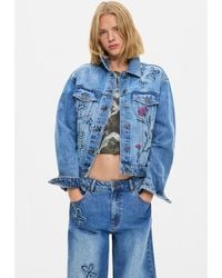 Desigual - Embroidered Denim Jacket 100% Cotton, Cotton - Lyst