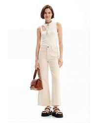 Desigual - Cropped Culotte Jeans, Cotton - Lyst