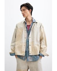 Desigual - Giacca Patchwork Sfumata, Uomo, Cotone, Marrone - Lyst