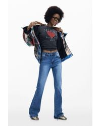 Desigual - Pantalón Vaquero Flare, Mujer, Algodon, Azul - Lyst