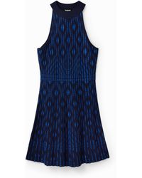 Desigual - Short Geometric Knit Dress, Viscose - Lyst