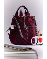 Desigual - Medium Multi-Position Denim Velvet Backpack, Cotton - Lyst