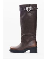 Desigual - Flat Faux Leather Boots, Polyurethane - Lyst