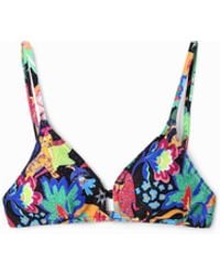 Desigual - Jungle Design Triangle Bikini Top - Lyst