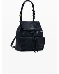 Desigual - Small Embroidered Backpack, Polyurethane - Lyst