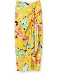 Desigual - Handkerchief Slit Midi Skirt, Viscose - Lyst
