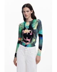 Desigual - Long-Sleeve Striped T-Shirt, Viscose - Lyst