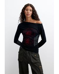 Desigual - Abstract Long-Sleeve T-Shirt, Viscose - Lyst