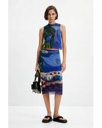Desigual - M. Christian Lacroix Tulle Landscape T-Shirt, Polyester - Lyst