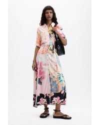 Desigual - Printed Long Dress, Viscose - Lyst
