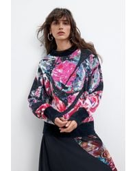 Desigual - Pull Oversize Imprimé M. C. Lacroix, Femme, Noir - Lyst