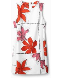 Desigual - Floral Mini Pinafore Dress - Lyst