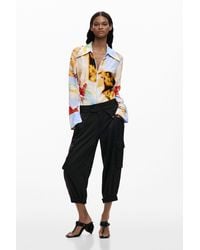 Desigual - Cargo Capri Pants, Polyester - Lyst