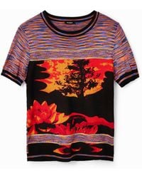 Desigual - Knit Landscape T-Shirt - Lyst